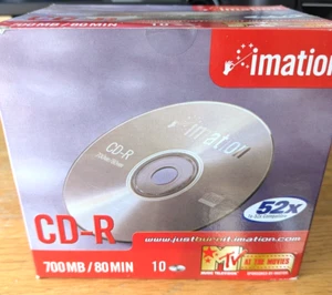 Imation CD-R Blank CDs 700mb/80 Min Pack of 10 - 52x speed - Picture 1 of 3