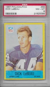 Philadelphia Football 1967 Dick LeBeau #66 PSA 8 casi nuevo-como nuevo Detroit Lions - Imagen 1 de 2