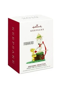 Snoopy Peanuts Hallmark 2019 Archery Practice Beagle Scout Woodstock Ornament - Picture 1 of 2