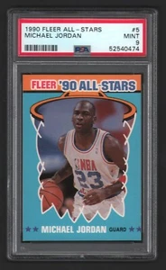 Michael Jordan BULLS HOF 1990 Fleer All Star #5 PSA 9 (come nuovo) x474 - Foto 1 di 2