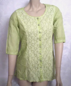 °° Body Needs - Bluse mit dekorativem Ornament - grün - Gr. 36 - 3/4-Arm °° - Bild 1 von 7