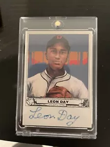 Tarjeta de béisbol 1993 Hieronimus & Co. Liga Negra Leon Day firmada automática - Imagen 1 de 2