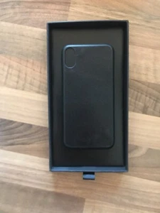 Totallee iPhone X Leather Case, Black Cover for Apple iPhone X - Ultra Thin, - Picture 1 of 6