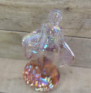 Fenton Art Carnival Glas irisierend Sonnenuntergang rosa Wasser Meer Nymphe Figur - Bild 1 von 24