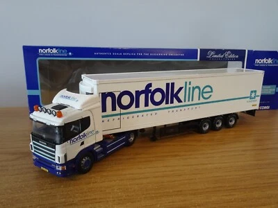 CORGI CLASSICS NORFOLK LINE SCANIA 124 4 SERIES FRIDGE TRUCK MODEL CC12204 1:50 - Image 1 of 3