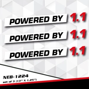 POWERED BY 1.1L Decal Sticker for KIA Renault Ford Hyundai Suzuki Fiat NEB-1224 - Picture 1 of 1