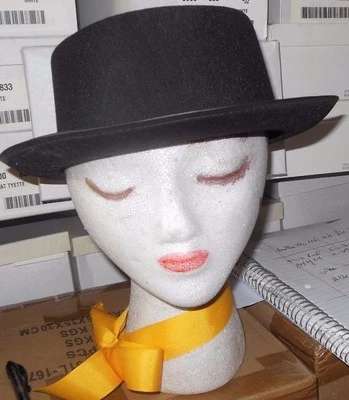 New Lot of 6 Black Jacobson Permafelt PorkPie Hats F14936 $46 value no hatband - Image 1 of 4