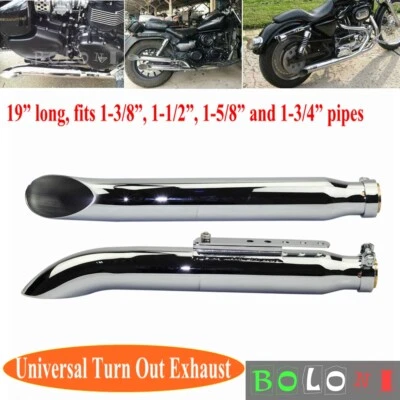 Muffler Exhaust Pipes For Harley Suzuki VL125 VL800 1500 Intruder 800 Intruder - Image 1 of 4