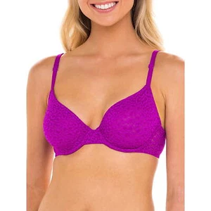 No Boundaries Unlined Bra Junior's Dark Purple Nylon, Size 36B All Over Lace - Picture 1 of 4