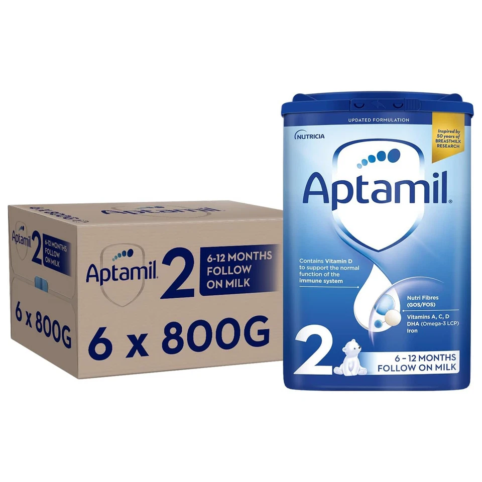 6 x 800g Aptamil 2 Follow On Baby Milk Suitable For 6-12 Months Formula - Image 1 of 4