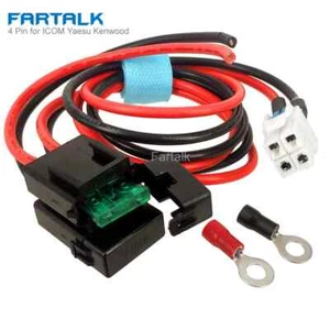 4-pinowy kabel zasilający do radia samochodowego do Kenwood TS-480HX TS-590S Yaesu FT-450 FT991 - Zdjęcie 1 z 12