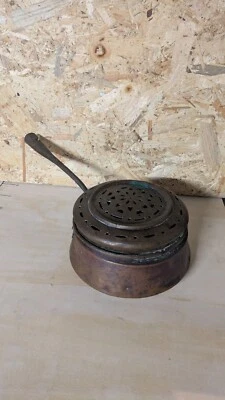 Bassinoire En Cuivre Chaufferette Ancienne Collection Vintage Déco XXème Rare - Photo 1/4