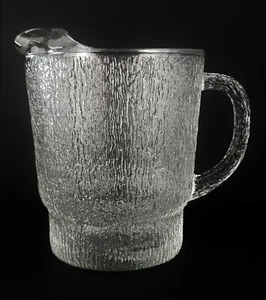 Vintage Indiana Glass Crystal Ice Clear 64 Oz Pitcher  7½" Tall - Picture 1 of 12
