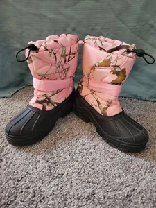 RedHead Pink Camo Duck Boots Cold Weather Winter Insulated Snowboard Youth Sz 3M - Picture 1 of 9
