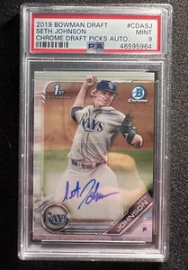 2019 Bowman Chrome Seth Big Johnson PSA 9 Auto Draft Pick 1st Rays Prospect 🚀 - Picture 1 of 2