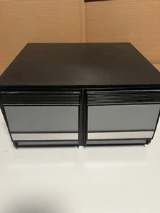 Porta CD vintage, nero contiene 40 CD, 2 cassetti larghi 13" - Foto 1 di 9