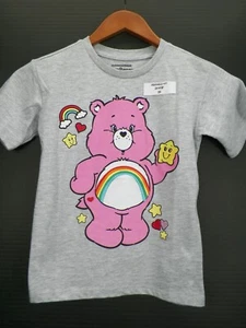 Care Bear Girls Grey Rainbow Short-Sleeve Shirt Size S (5/6) Embroidered - Picture 1 of 5