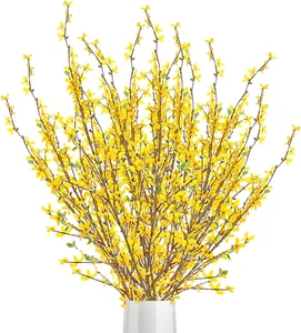 Artificial Forsythia Flowers39.4 Inch Artificial Forsythia Blossom Jasmine Stem - Picture 1 of 11