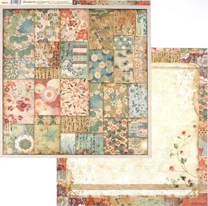10 hojas de álbum de recortes Stamperia 2 caras 12x12 - Floral y caligrafía japonesa - Imagen 1 de 1