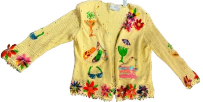 Opciones de Diseño Floral Cóctel Playa Tema Patchwork Suéter Único Suéter M Foto 1 de 4