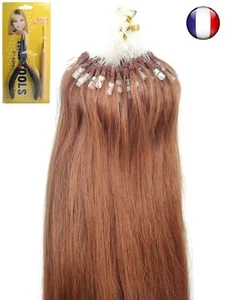 50-200 EXTENSIONS CHEVEUX POSE A FROID EASY LOOP NATUREL 53/60CM ROUX 30# - Imagen 1 de 4