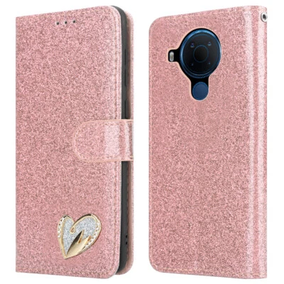 IPEAK For NOKIA 5.4 Case Shiny Leather Bling Glitter Flip Card Wallet 5.4 Phone Cover