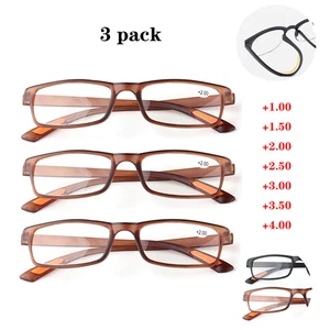 3 Stück TR90 Lesebrille Trendy Schwarz/Braun Kunststoffgestell +1,0 +1,5 bis +4,0 - Bild 1 von 14
