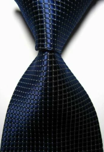 Nova gravata masculina clássica xadrez sólida de 19 cores tecido jacquard 100% seda - Imagem 1 de 1