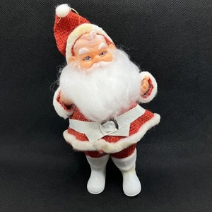 Vintage Weihnachtsmann Mid Century Stil Japan 8 "rot Sackleinen Kunststoff 7" *hat Flecken - Bild 1 von 13
