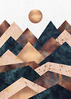 Leinwandbild Geometrisch Berge Blau Braun Beige 50x70 DD123166 Wandbild