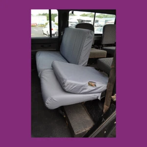 Land Rover Defender 110 1983-07 Rear Single Double Tailored Grey Seat Covers - Picture 1 of 4