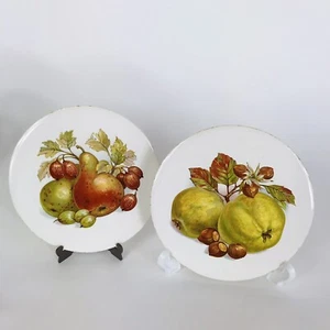 Juego de 2 azulejos redondos de cerámica de 6" de fruta de H&R Johnson LTD Inglaterra - Imagen 1 de 12
