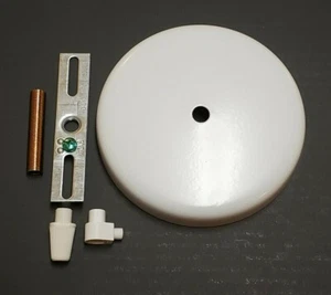 5" WHITE CEILING CANOPY KIT FOR ROUND WIRE 1/8ip 2" NIPPLE STAIN RELEIF 54500J - Picture 1 of 4