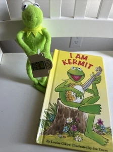 Vintage Applause Bendable 8" Kermit der Frosch - Neu mit Etikett - Bonusbuch "Ich bin Kermit" - Bild 1 von 4