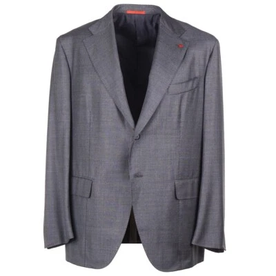 Isaia Slim-Fit 'Domenico' Gray Micro Patterned Wool Suit US 50R (Eu 60) NWT - Image 1 of 4