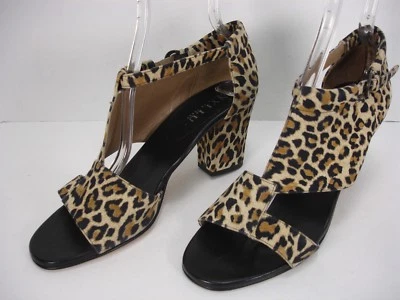 ANYI LU ELECTRA НУБУК ЗАМШИ ЛЕОПАРД ПЕЧАТЬ С ОТКРЫТЫМ НОСКОМ САНДАЛИИ ОБУВЬ ЖЕНЩИН 39,5 - Изображение 1 из 4