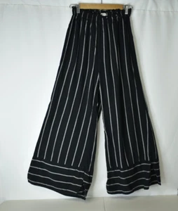 Billabong Women's Pants Wide Leg Lightweight Beach Cruise Black Striped Size M - Picture 1 of 8