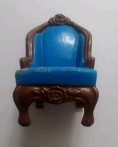 Vintage 1980 Mattel Blue Brown Metal Chair Doll House Accessory 2” A121 - Picture 1 of 12