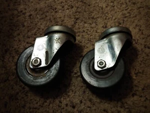 Pair Of Heavy Duty Casters 5 Inches Tall - Picture 1 of 8