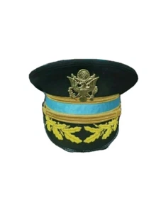 WW2 US Army Infantry Officer's Dress Blue Visor Cap W/Oak Leaf Brim WWII 1945 - Picture 1 of 8