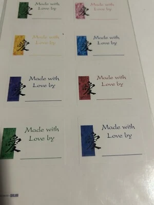 Adhesivos hechos con amor por pegatinas 2 hojas nuevo en paquete Foto 1 de 4