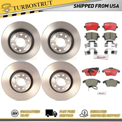 Kit pastillas freno rotores delanteros traseros Brembo Prime para Audi A3 Audi 2006-2009 Foto 1 de 4