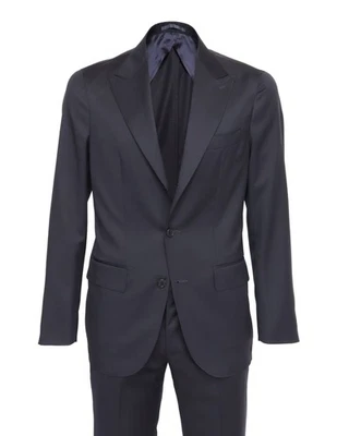 NWT EDUARDO DE SIMONE SUIT Navy blue 4 season wool luxury handmade Italy 50 - Image 1 of 4