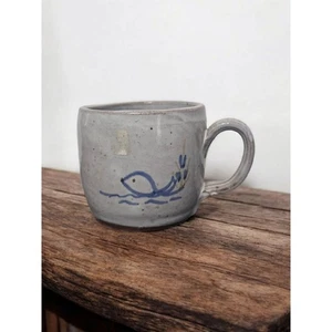 Vtg North Carolina Pottery 6 Oz Child's Mug Owens Pottery Hand Thrown Salt Glaze - Picture 1 of 9
