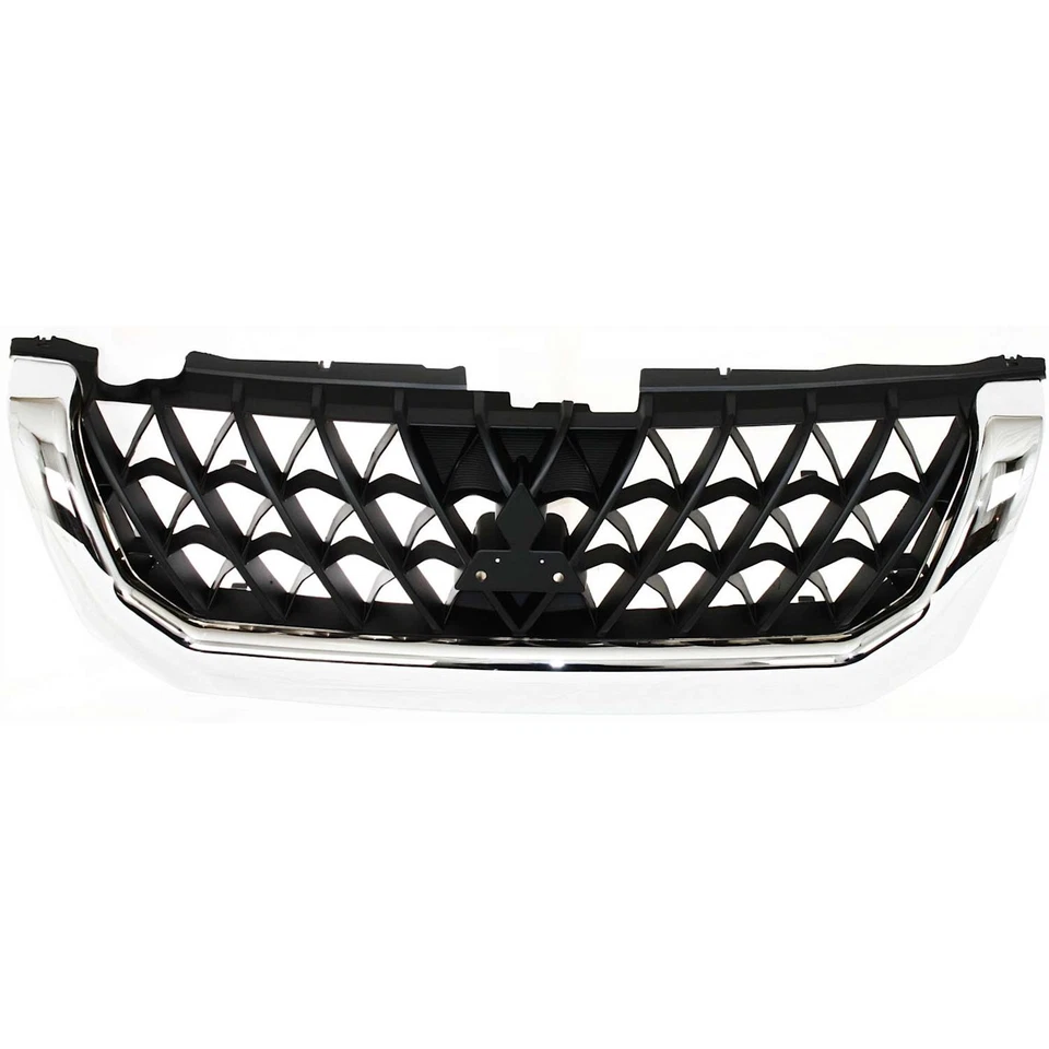 Grille For 2001 Mitsubishi Montero Sport Chrome Shell w/ Black Insert Plastic - Image 1 of 4