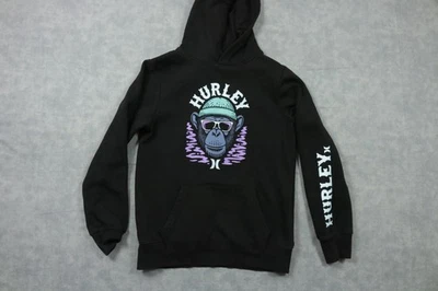 Hurley Hoodie Youth Large Black Chimp Graphic Pullover Sweatshirt Skateboarding - Image 1 of 4