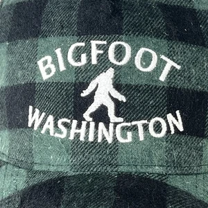 Bigfoot Washington Green Plaid Embroidered Baseball Cap by SNCO - Adjustable - Picture 1 of 12
