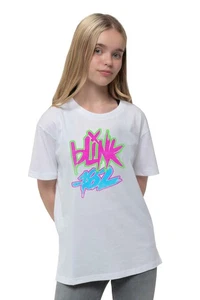 Camiseta Blink 182 Niños Logo Banda Neón Nueva Oficial Blanca (Edades 7-14 años) - Imagen 1 de 4