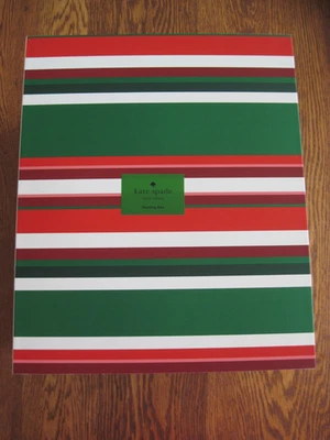 Kate Spade Christmas Stripe Nesting Storage Box Red/Green/White 12" x 10" NWT - Image 1 of 4