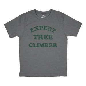 Youth Expert Tree Climber T Shirt Funny Adventurous Exploring Tee for Kids - Picture 1 of 8